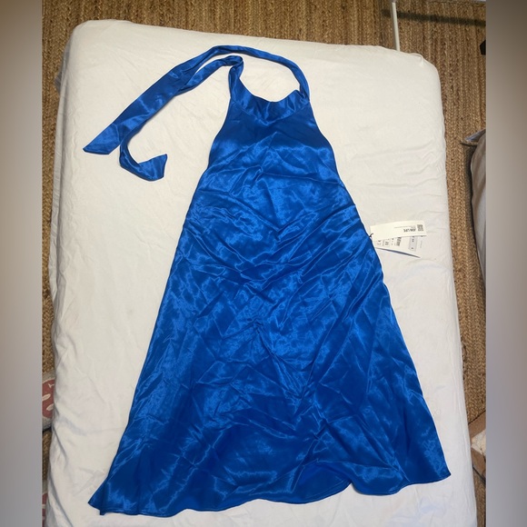 Zara Dresses & Skirts - Zara Royal Blue Halter Mini dress NWT